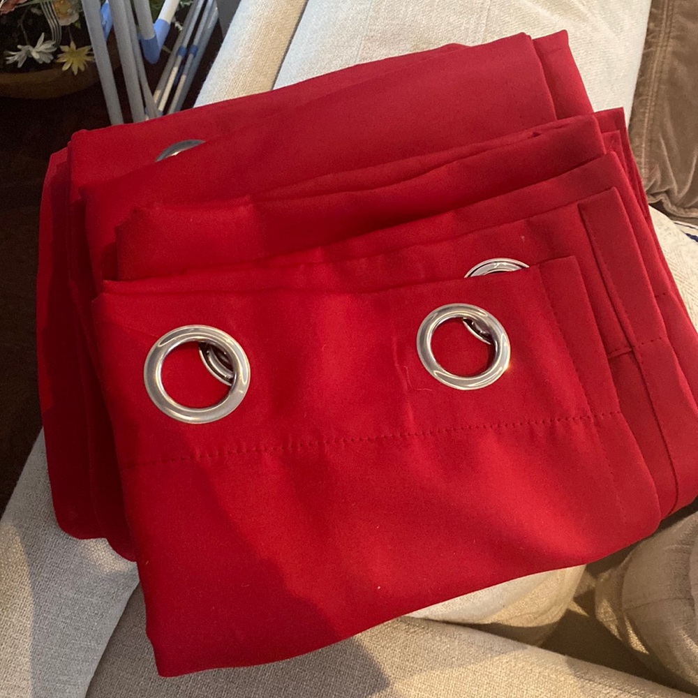 4 blackout red panels 93”x54”